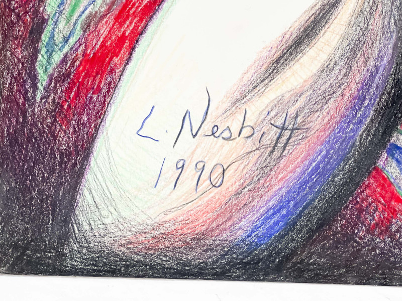 Lowell Nesbitt - Male Torso with Red Floral Background