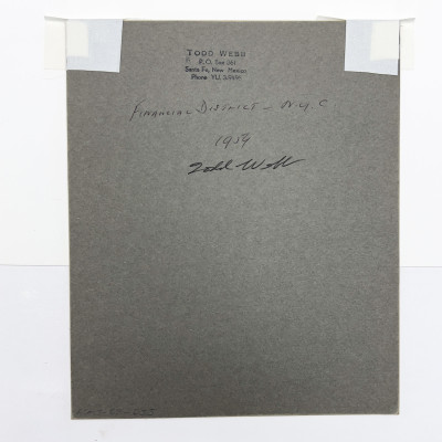 Todd Webb - Financial District, New York City