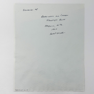 Todd Webb - Adobe Wall and Ladder, O&apos;Keeffe&apos;s House, Abiquiú, NM