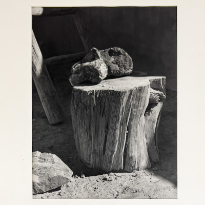 Image for Lot Todd Webb - At Georgia O'Keeffe's Abiquiú House (Tree Stump)