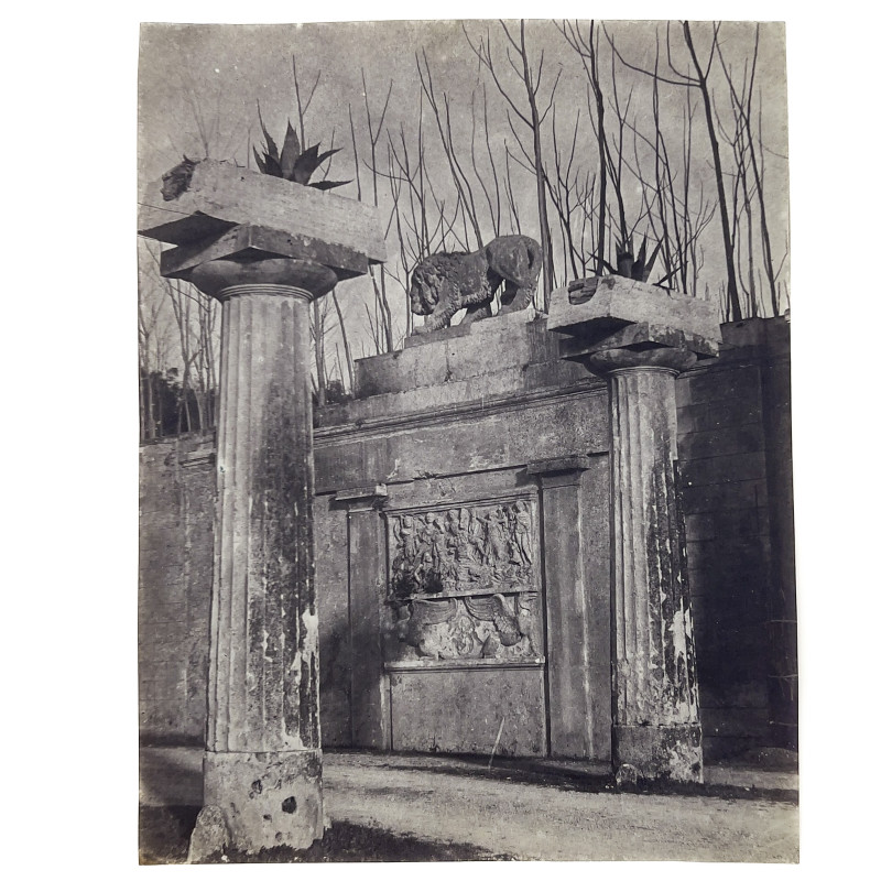 Adriano De Bonis (Attributed) - Untitled (Ruins with Columns and Lion)