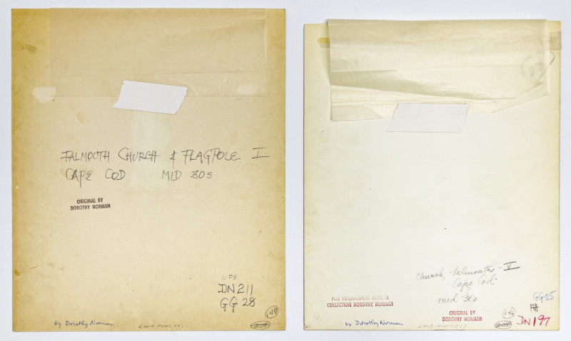 Dorothy Norman - Falmouth Church and Flagpole I, Cape Cod and Church, Falmouth - V, Cape Cod, Two Works