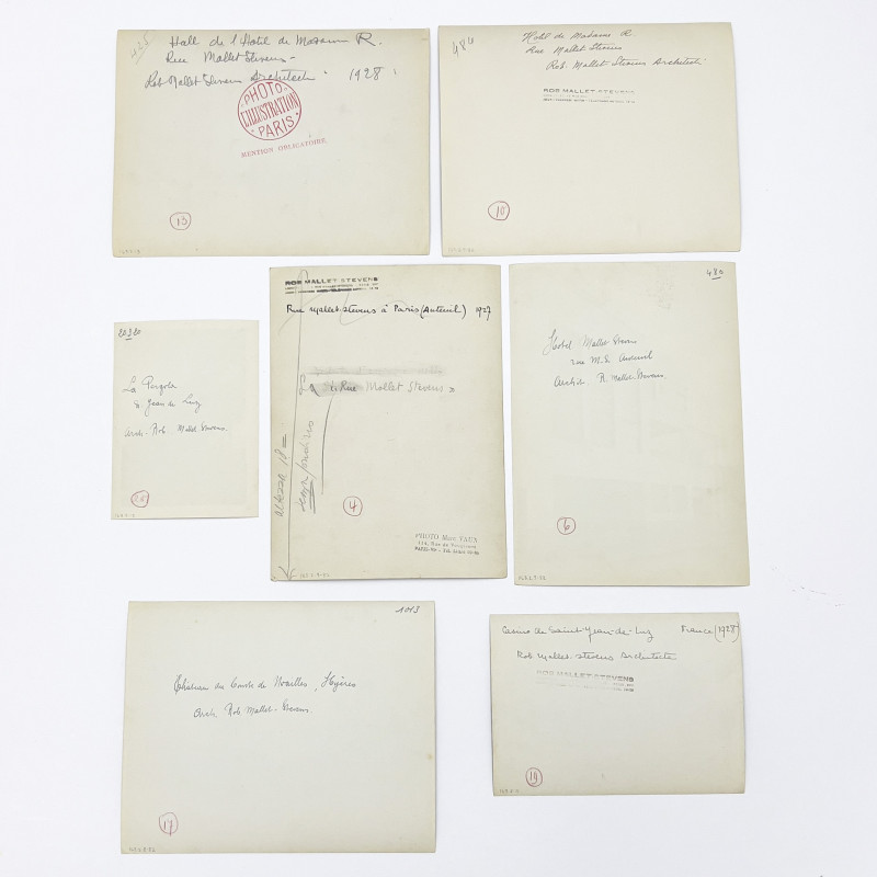 Robert Mallet-Stevens Architectural Studies, Some By Marc Vaux, Group of 7