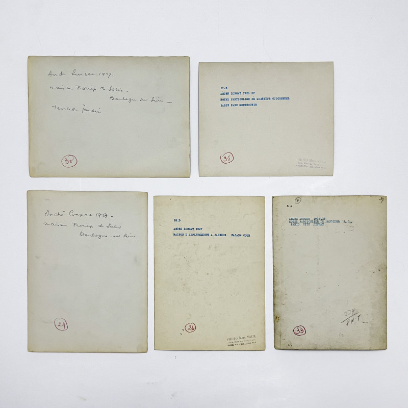 André Lurçat Architectural Studies, Some By Marc Vaux, Group of 5