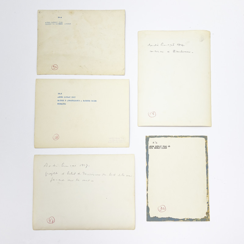 André Lurçat Architectural Studies, Some By Marc Vaux, Group of 5