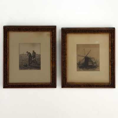 Image for Lot Fredrick DeBourg Richards & Jean-François Millet - Two Prints in Matching Frames