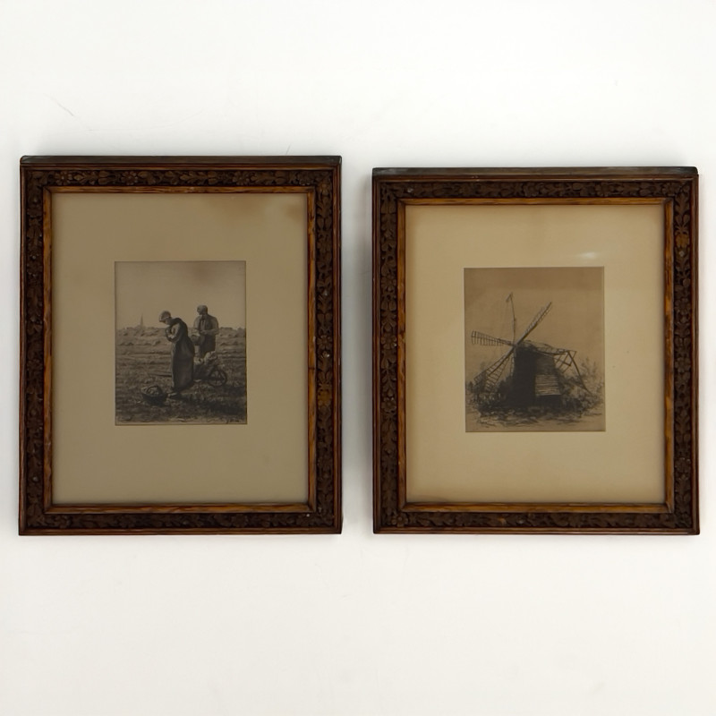 Fredrick DeBourg Richards &amp; Jean-François Millet - Two Prints in Matching Frames