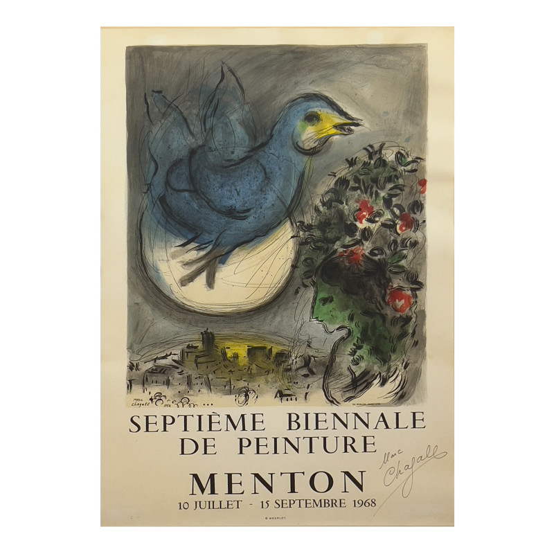 Marc Chagall - Bluebird Exhibition Poster (Signed)