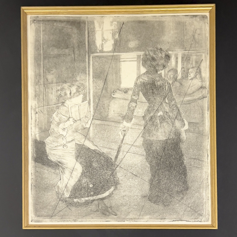 After Edgar Degas - Mary Cassatt au Louvre