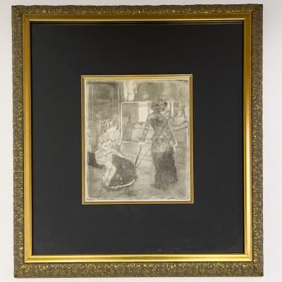 After Edgar Degas - Mary Cassatt au Louvre