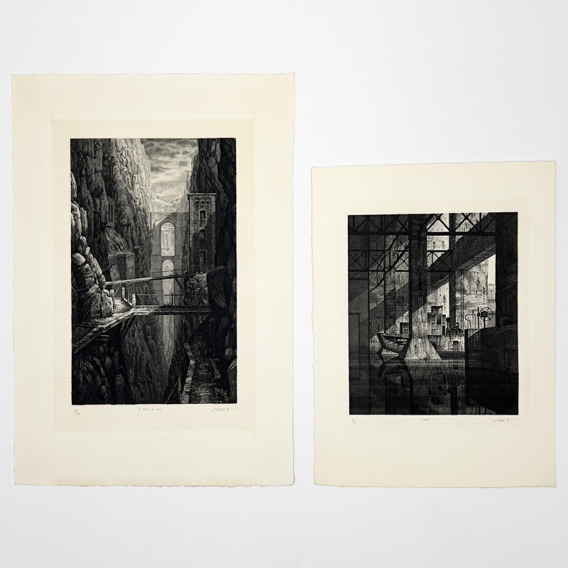 Gerard Trignac - Two Etchings