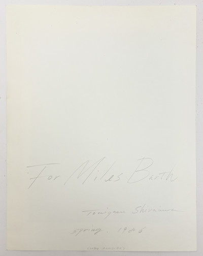 Tomiyasu Shiraiwa - For Miles Barth