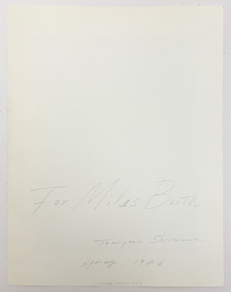 Tomiyasu Shiraiwa - For Miles Barth