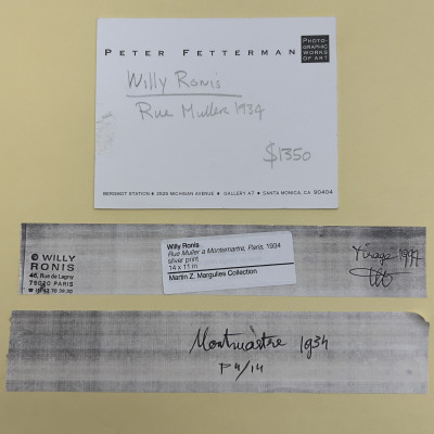 Willy Ronis - Rue Muller a Montmartre, Paris