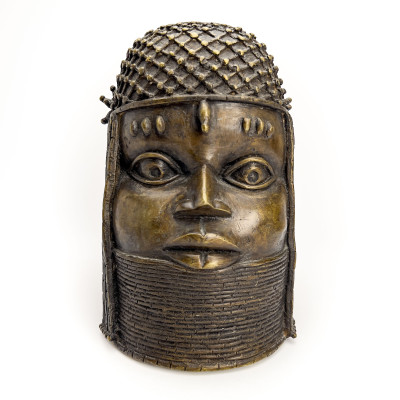 Nigerian Benin King Bronze Bust