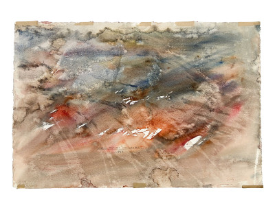 Michael Loew - Untitled (Abstract in Red, Blue, and Orange)