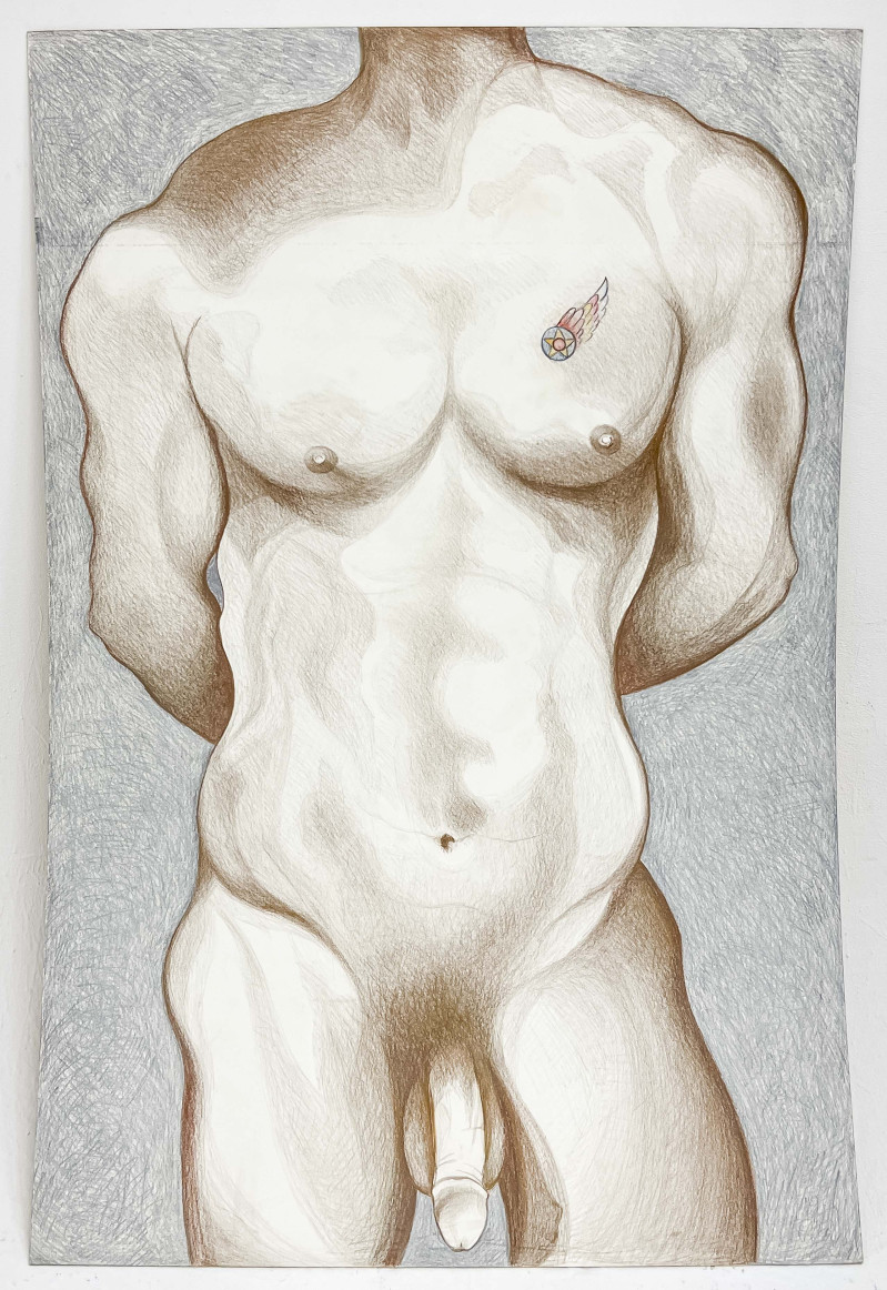 Lowell Nesbitt - Nude Male Torso with Star Wing Tattoo