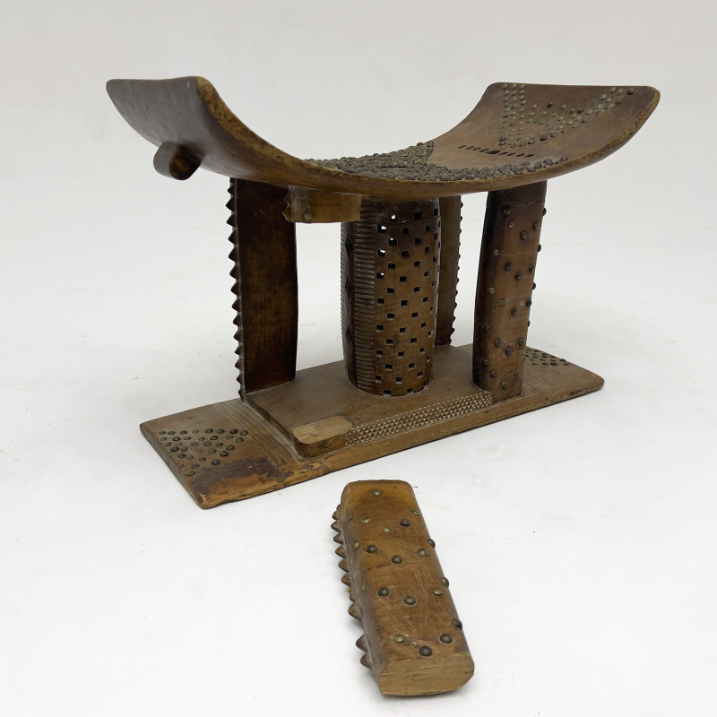 African - Three Ashanti Carved Prestige Stools