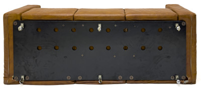 Mid Century Modern Low Slung Leather Sofa