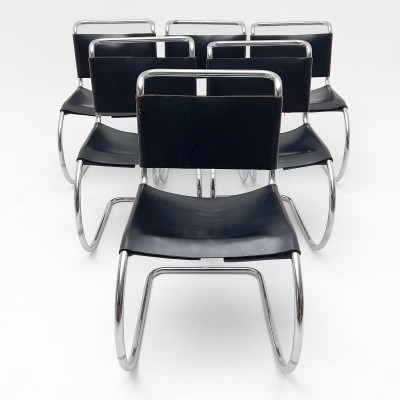 Image for Lot Ludwig Mies van der Rohe - MR Cantilver Dining Sidechairs for Knoll, Group of 6