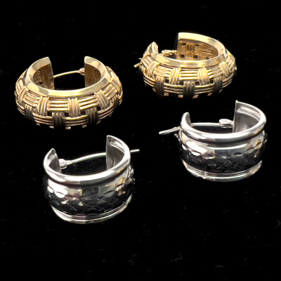 Image for Lot Two Pairs of Gold Hoop Earrings