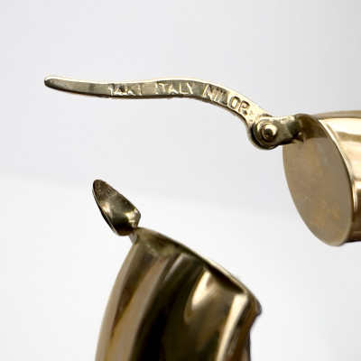 Gold Milor Italy Twisted Hoop Earrings