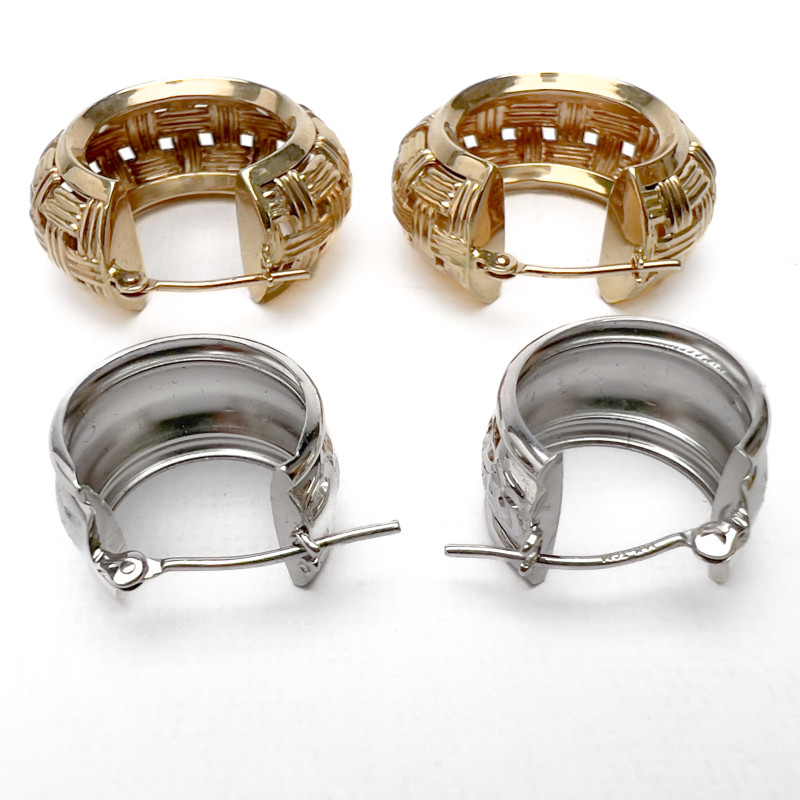 Two Pairs of Gold Hoop Earrings