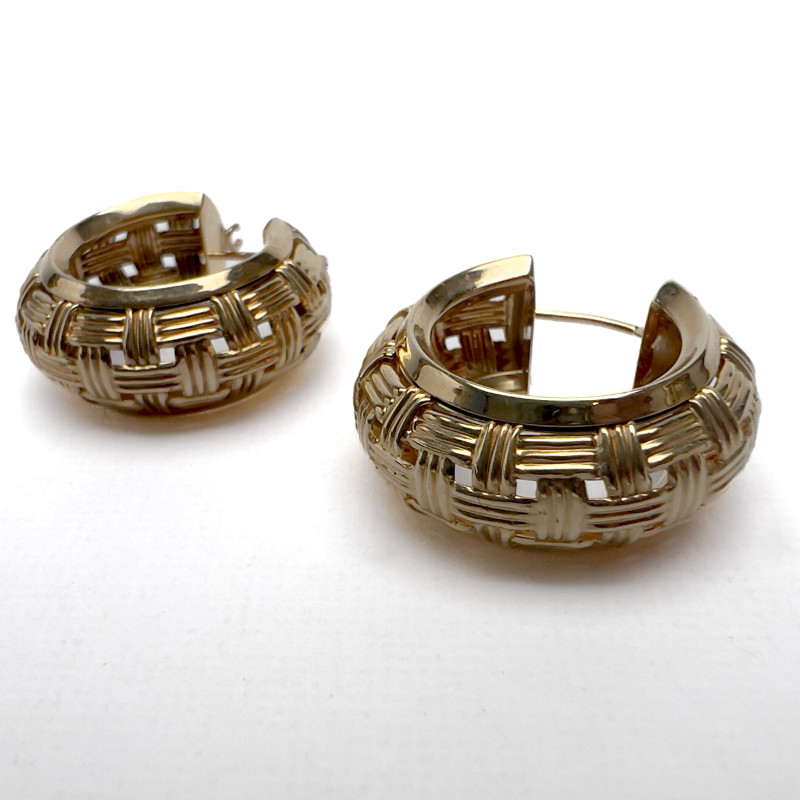 Two Pairs of Gold Hoop Earrings