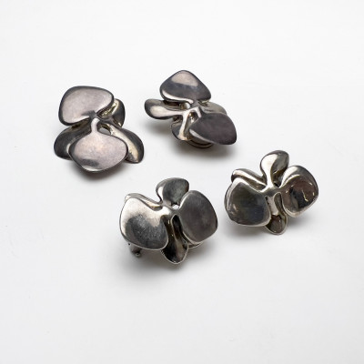 Image for Lot Angela Cummings - Two Pairs of Silver Orchid Earrings