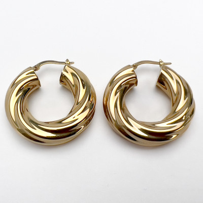 Image for Lot Gold Milor Italy Twisted Hoop Earrings