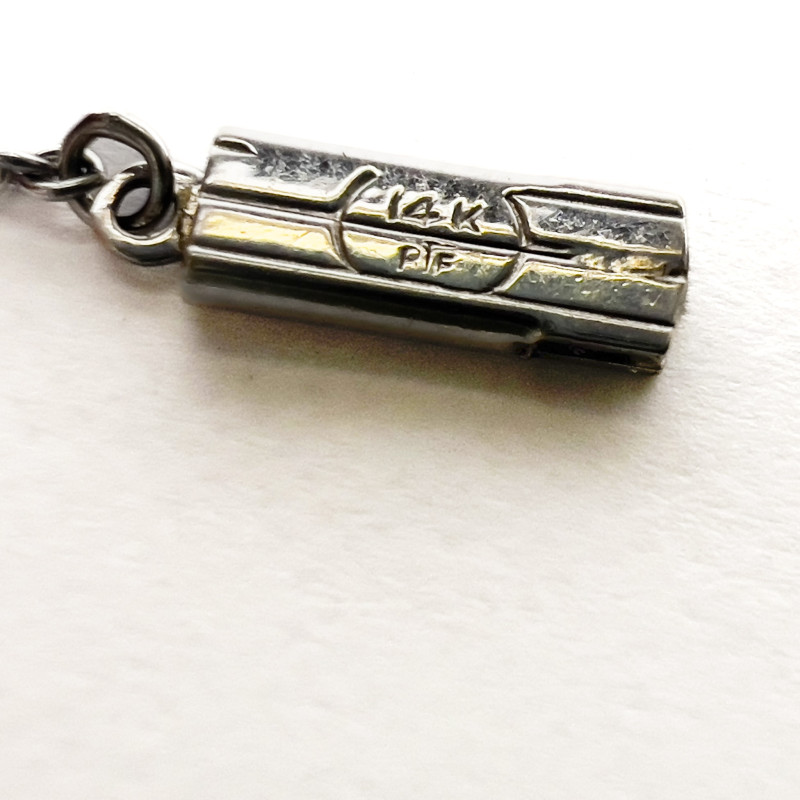 White Gold and Diamond Station Necklace