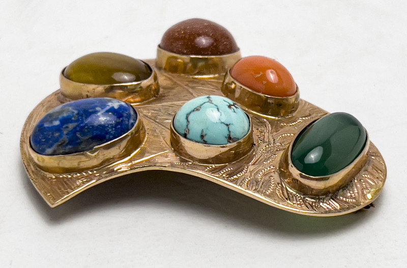 Rose Gold Gemstone Brooch