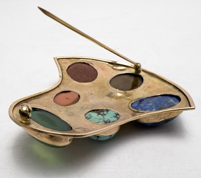 Rose Gold Gemstone Brooch