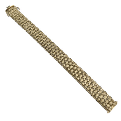 Fancy Link Gold Wide Weave Bracelet