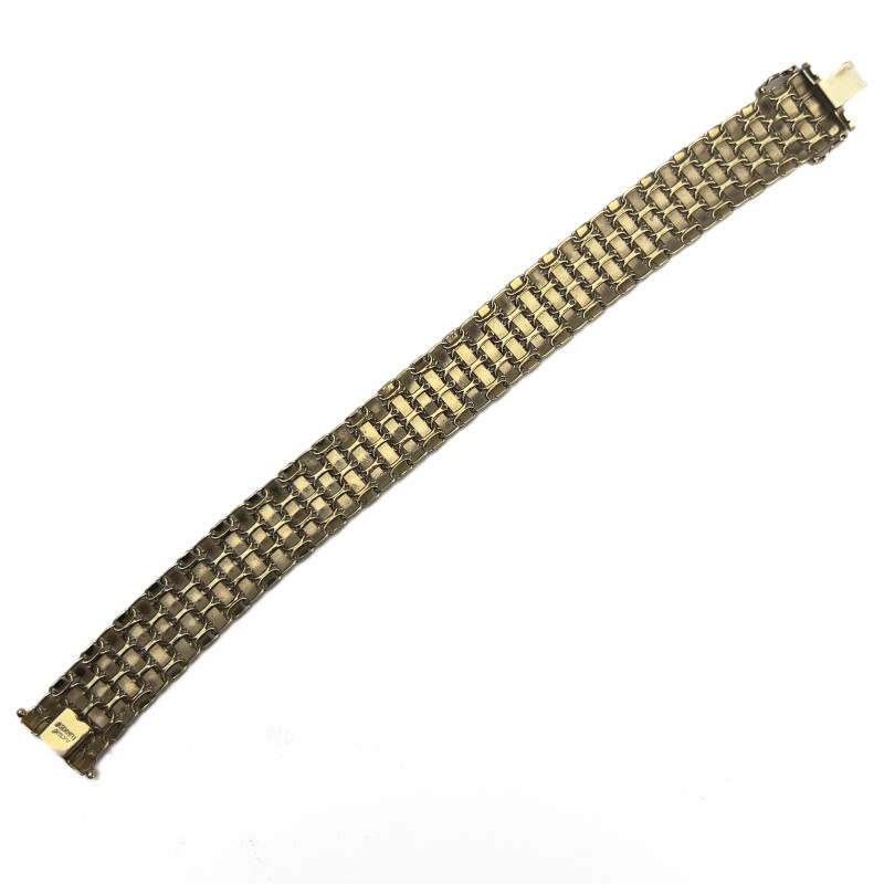 Fancy Link Gold Wide Weave Bracelet