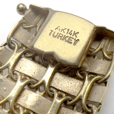 Fancy Link Gold Wide Weave Bracelet