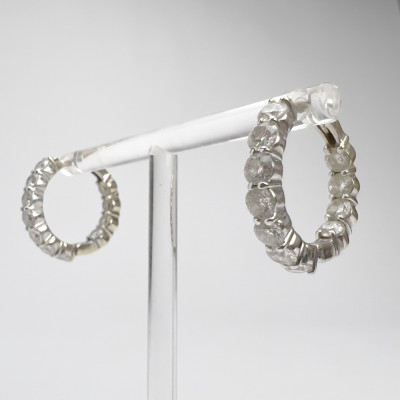 Gold Diamond Hoop Earrings