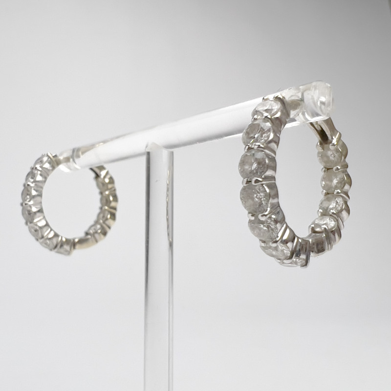 Gold Diamond Hoop Earrings