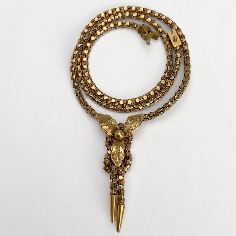 Gold Bolo Tie Necklace