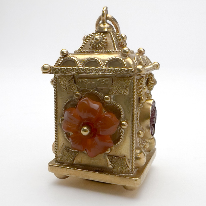 Gold Carnelian Lantern Pendant