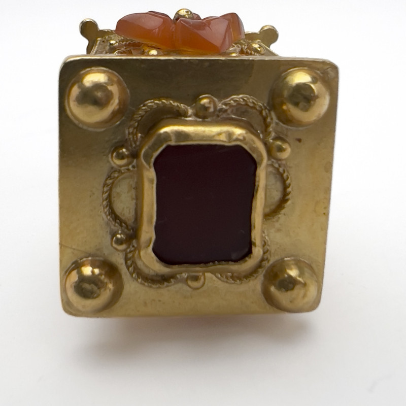 Gold Carnelian Lantern Pendant