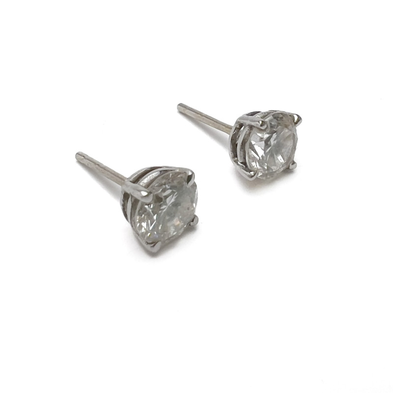 Diamond Solitaire Stud Earrings (Nearly 2 Carat)