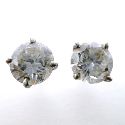 Diamond Solitaire Stud Earrings (Nearly 2 Carat)