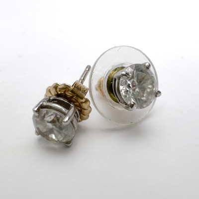 Diamond Solitaire Stud Earrings (Nearly 2 Carat)