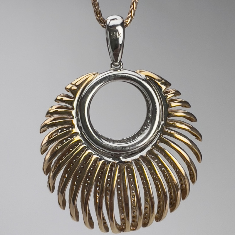 Gold and Pave Diamond Openwork Pendant Necklace