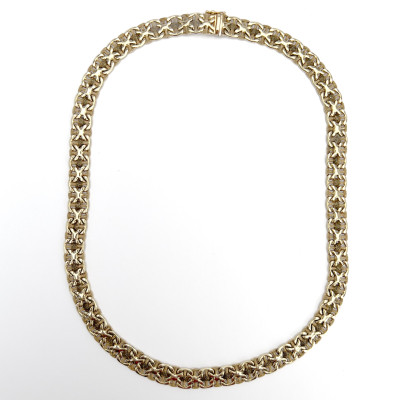 Gold Italian Byzantine Link Necklace