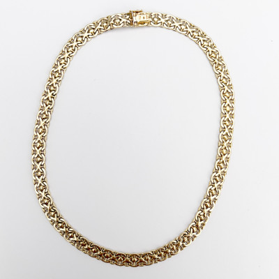 Gold Italian Byzantine Link Necklace