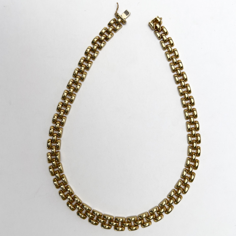 Gold Panther Link Choker Necklace