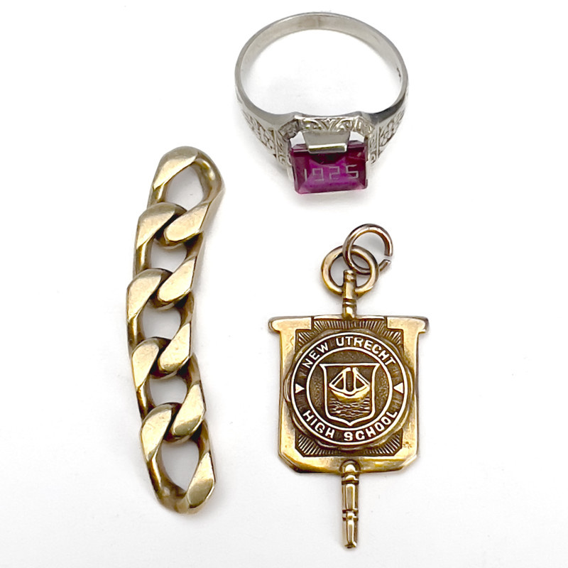 Gold Ring, Link, and Charm