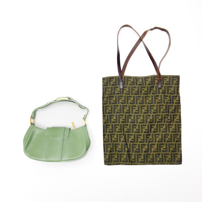 Fendi - Zucca Tote and Baguette Shoulder Bag